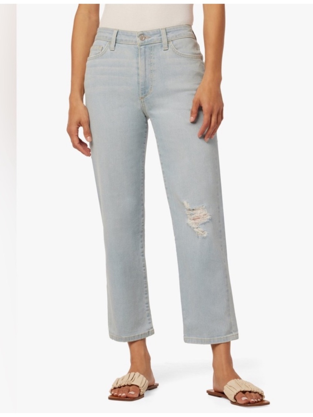 Joe’s Jeans Baylene High Rise Straight Crop Distressed Jeans - Size 28